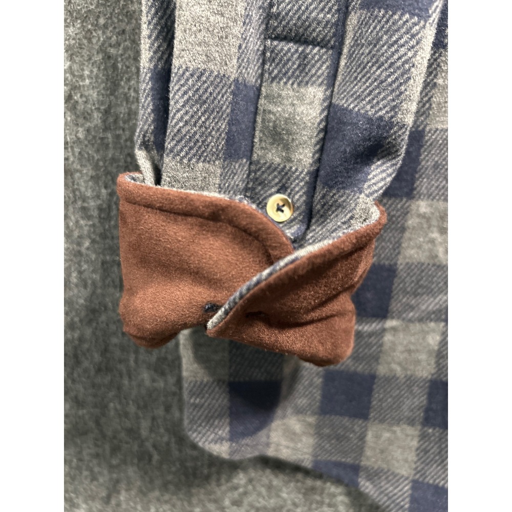 Tailorbyrd Button Down Shirt Mens Large Blue Grey New Plaid Sweater Knit Stretch - Picture 3 of 10